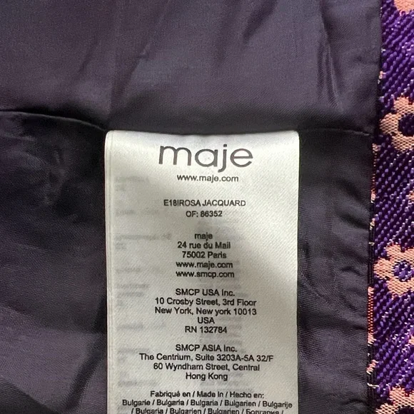 NWT Maje Floral Jacquard Skirt Front Shorts SZ 36/S Pink Skort Pockets Girly - Picture 12 of 14